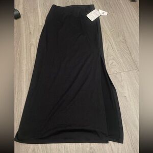 Lily White Black Side-Slit Maxi Skirt